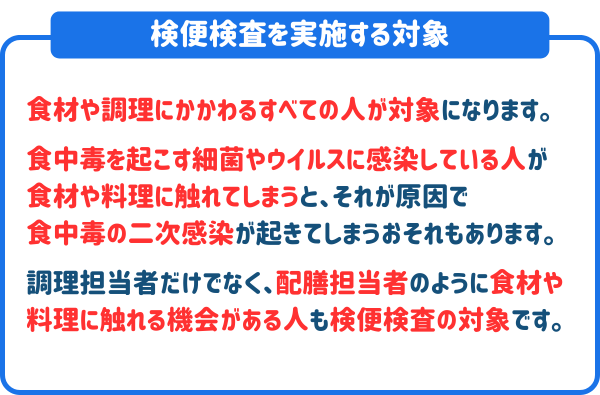 検便検査を実施する対象