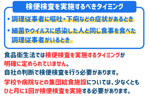 検便検査を実施するべきタイミング