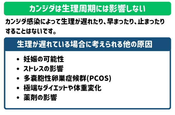 カンジダは生理周期には影響しない