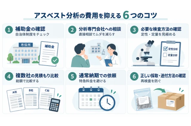 アスベスト分析費用を抑える6つのコツ