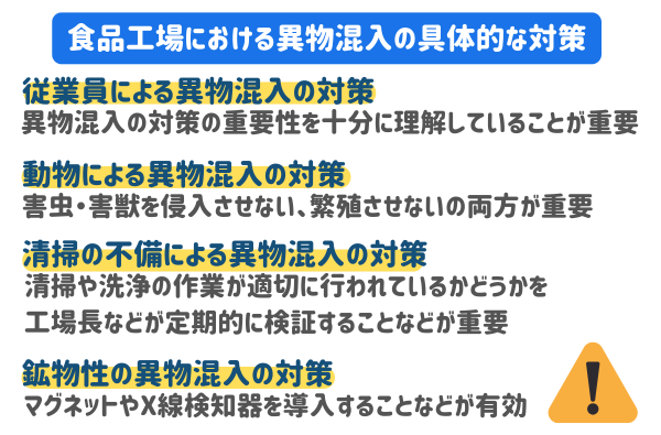 食品工場における異物混入の対策は？原因ごとの具体的な対策と発生事例