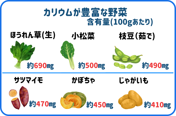カリウム豊富な野菜