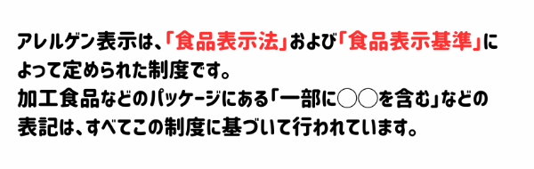 アレルゲン表示のルールと表記方法①