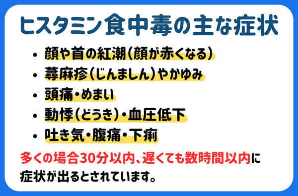ヒスタミン食中毒の主な症状