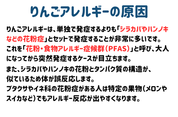 りんごアレルギーの原因